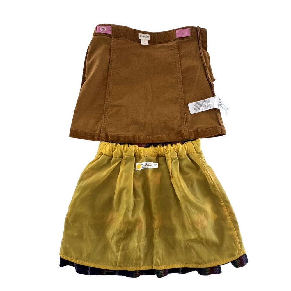 Girls 2 Pc Skirt Bundle Crewcuts Corduroy Skirt Mini Boden Plaid Wool Blend 7 8 - Picture 3 of 8